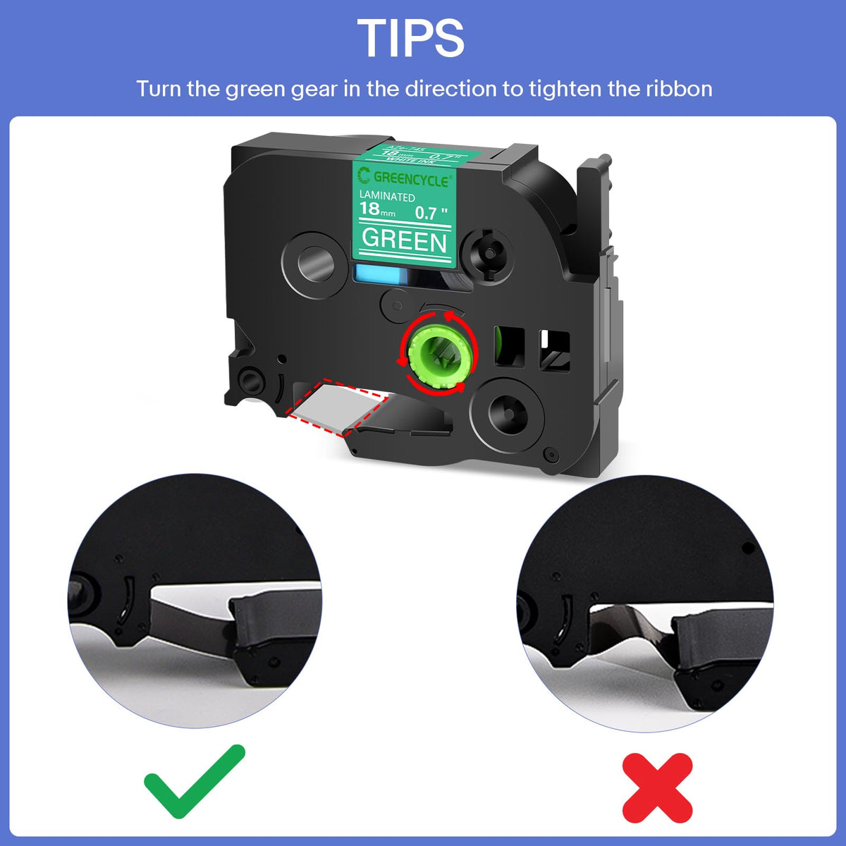 GREENCYCLE Compatible for Brother P-Touch Label Tape TZe-745 18mm 0.7" Laminated Green TZe745