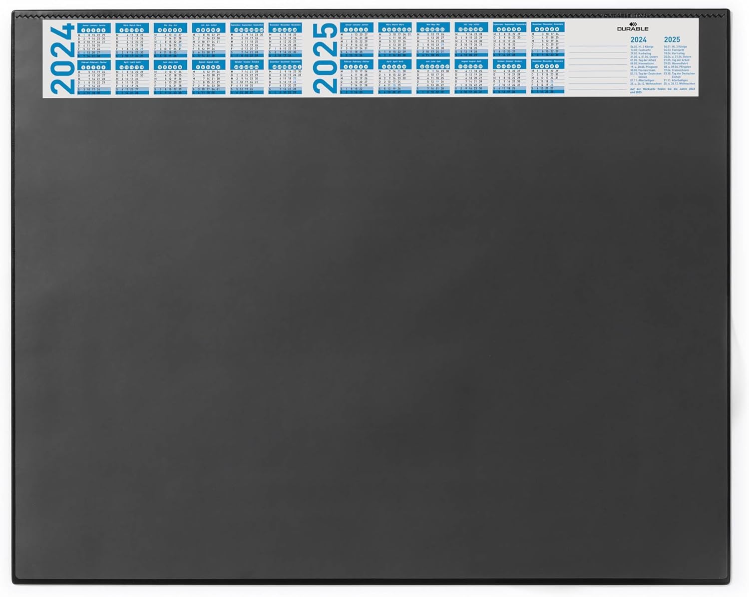 Durable Desk Mat with Annual Calendar, 65 x 52cm, Dark Blue