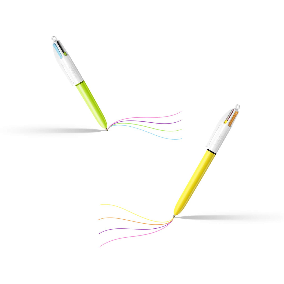 BIC 4 Colours Ball Pens - Purple Pen Holder of 6