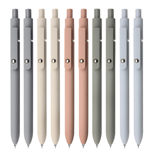 UIXJODO Gel Pens, 10Pcs 0.5mm Black Ink Pens Fine Point Smooth Writing Pens, High-End Series
