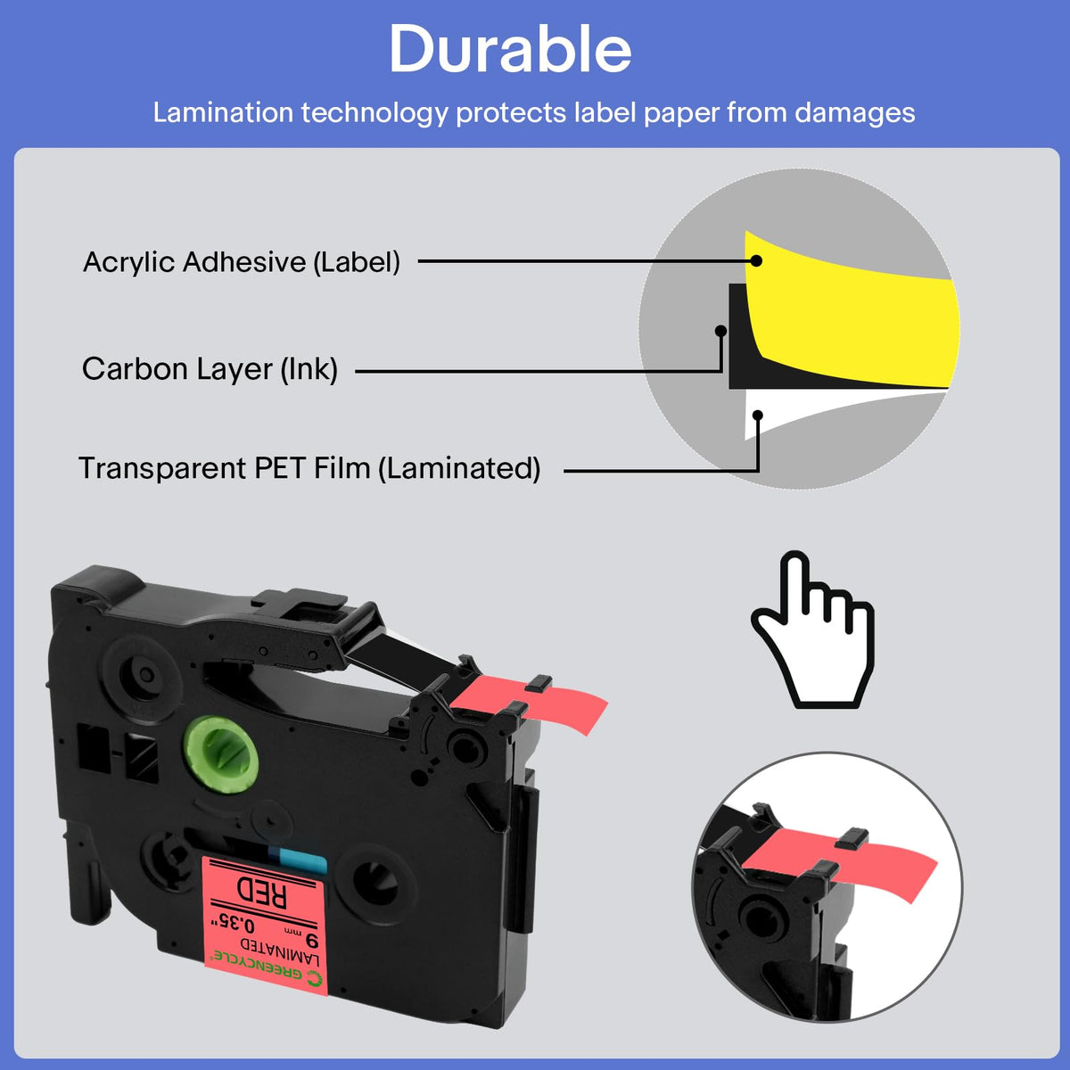 GREENCYCLE 6 Pack Compatible for Brother Ptouch Label Maker Tape TZe 121 221 421 521 621 721 9mm