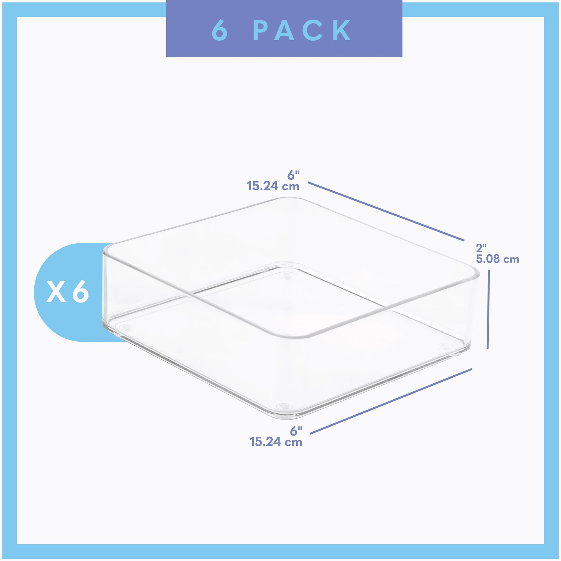 primebox Plastic Clear Drawer Organizers. Bathroom, Kitchen, Bedroom, Makeup, Office Organizer