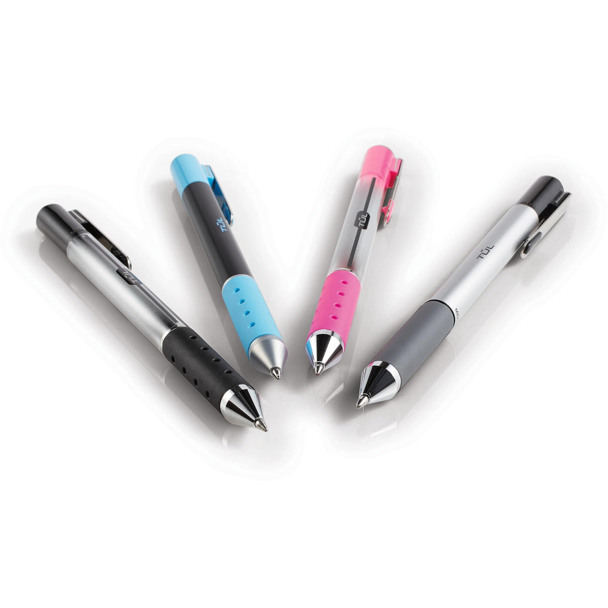 TUL® GL Series Retractable Gel Pens, Medium Point, 0.7 mm, Silver Barrel, Assorted Standard &