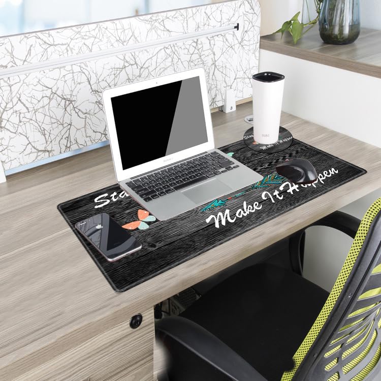 Stay Positive Mouse Pad 24x12 Inch Desk Mat Work Hard and Make It Happen Mousepad Inspirational