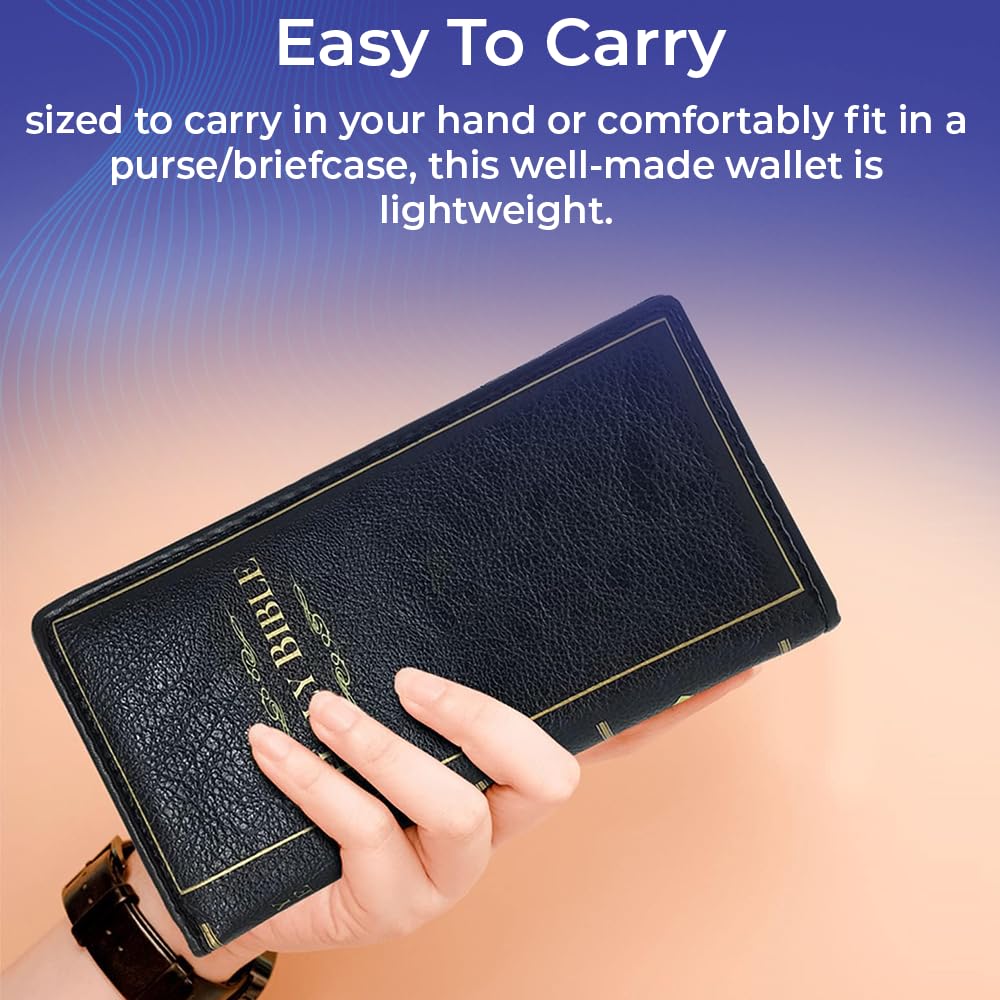 SAGEFINDS Holy Bible Book Wallet | Multi Card and Cash Holder | Magnetic Clasp Closure and Zip