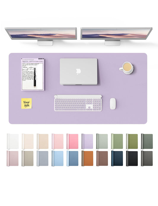 YSAGi Leather Desk Protector, Office Mat, Large Mouse Mat, Non-Slip PU Leather Blotter, Laptop Desk