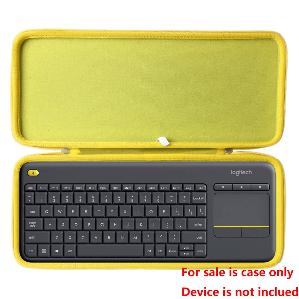 Hermitshell Hard Travel Nylon Case for Logitech K400 Plus Wireless Touch TV Keyboard (Black +