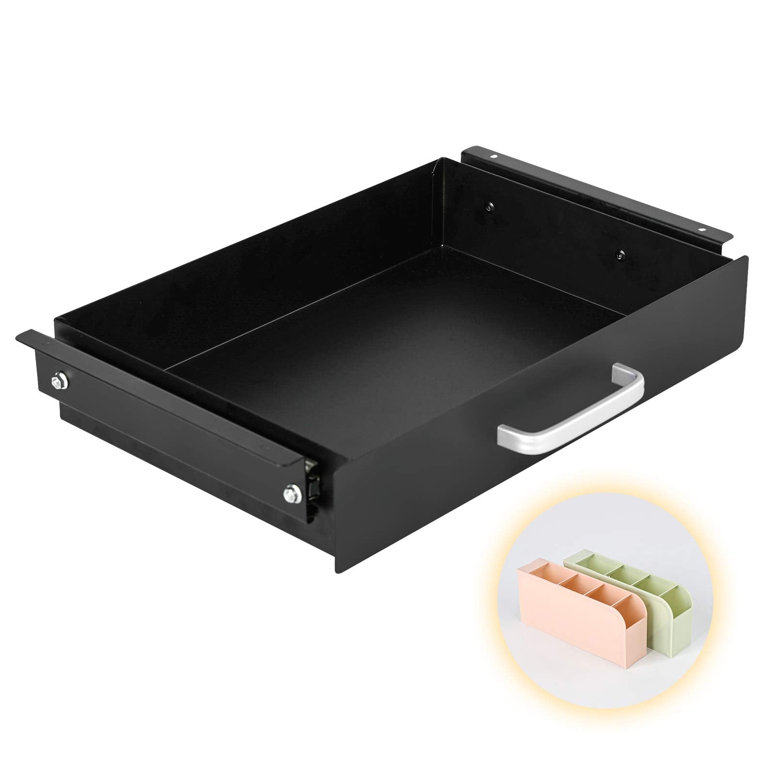 GOME Under Desk Pull-Out Drawer - Storage Organizer Office Mounted, Easy Slide-Out Pencil Drawer