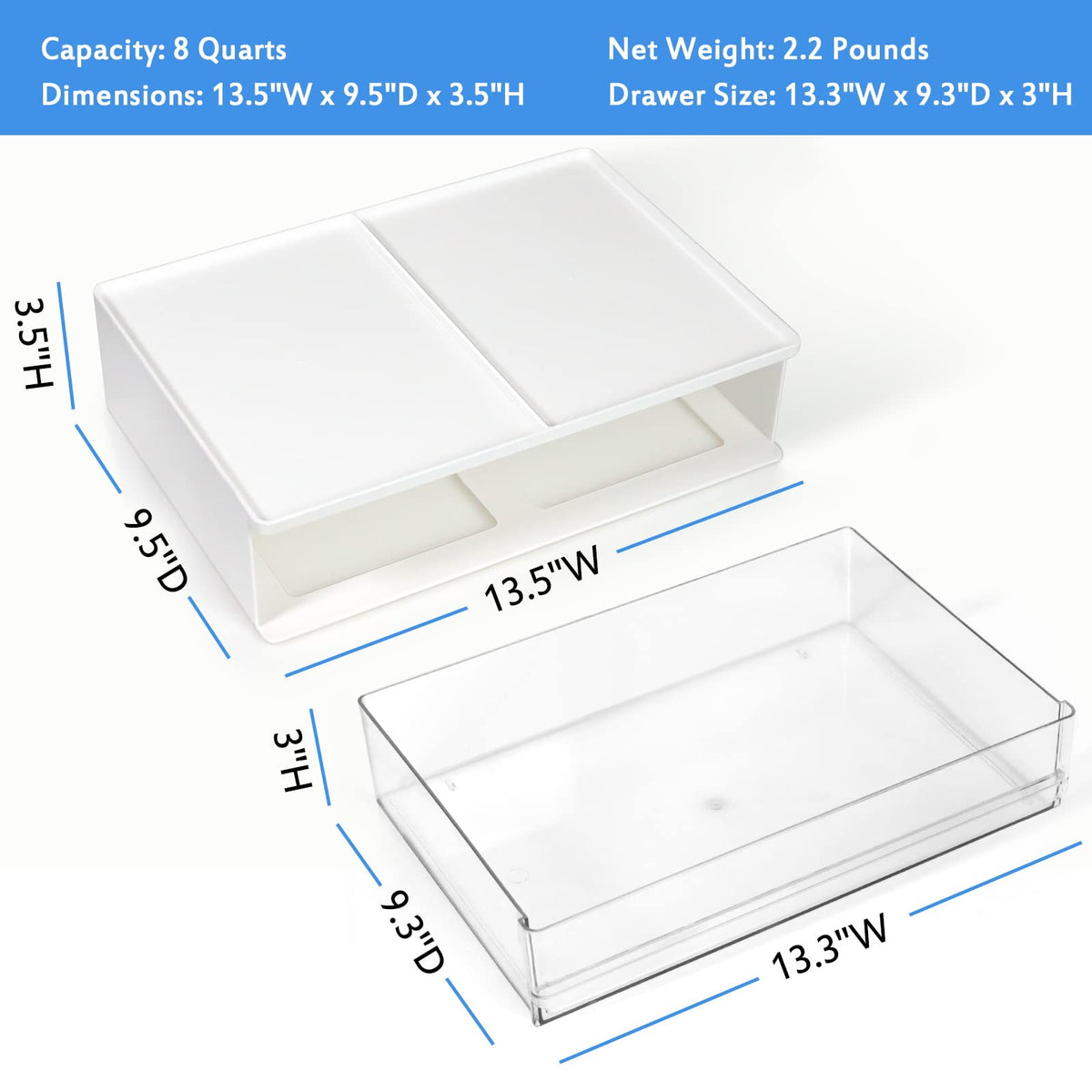 Harhana Printer Paper Holder Desk Organizer with Drawer, Stackable Desktop Storage Drawers 13.5
