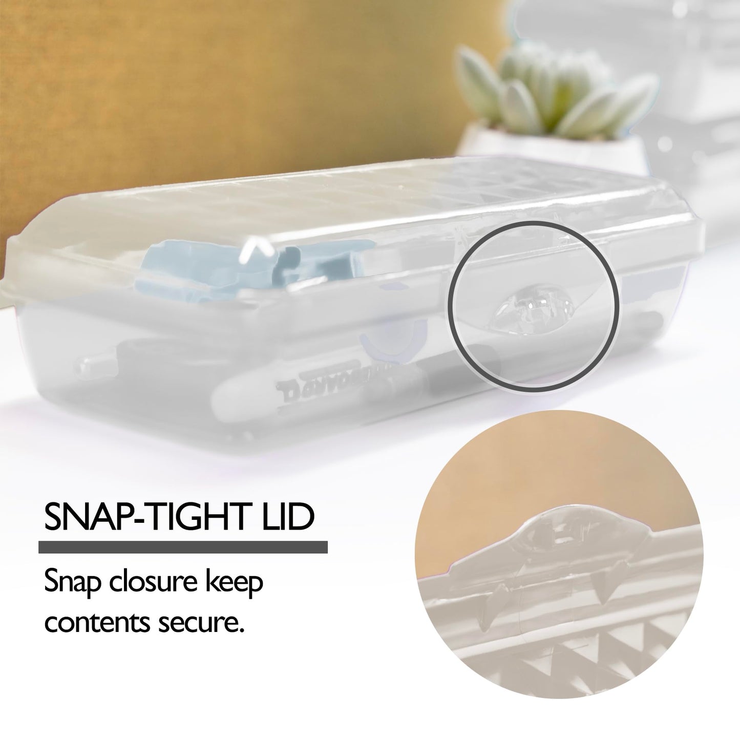 BAZIC PRODUCTS LUCENT Clear Pencil Box, Snap-Latch Lid, 4-Pack
