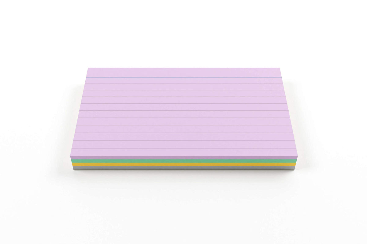 Luxpad Revision 5x3" Flash Cards - Lined (100 Cards) Assorted Colours