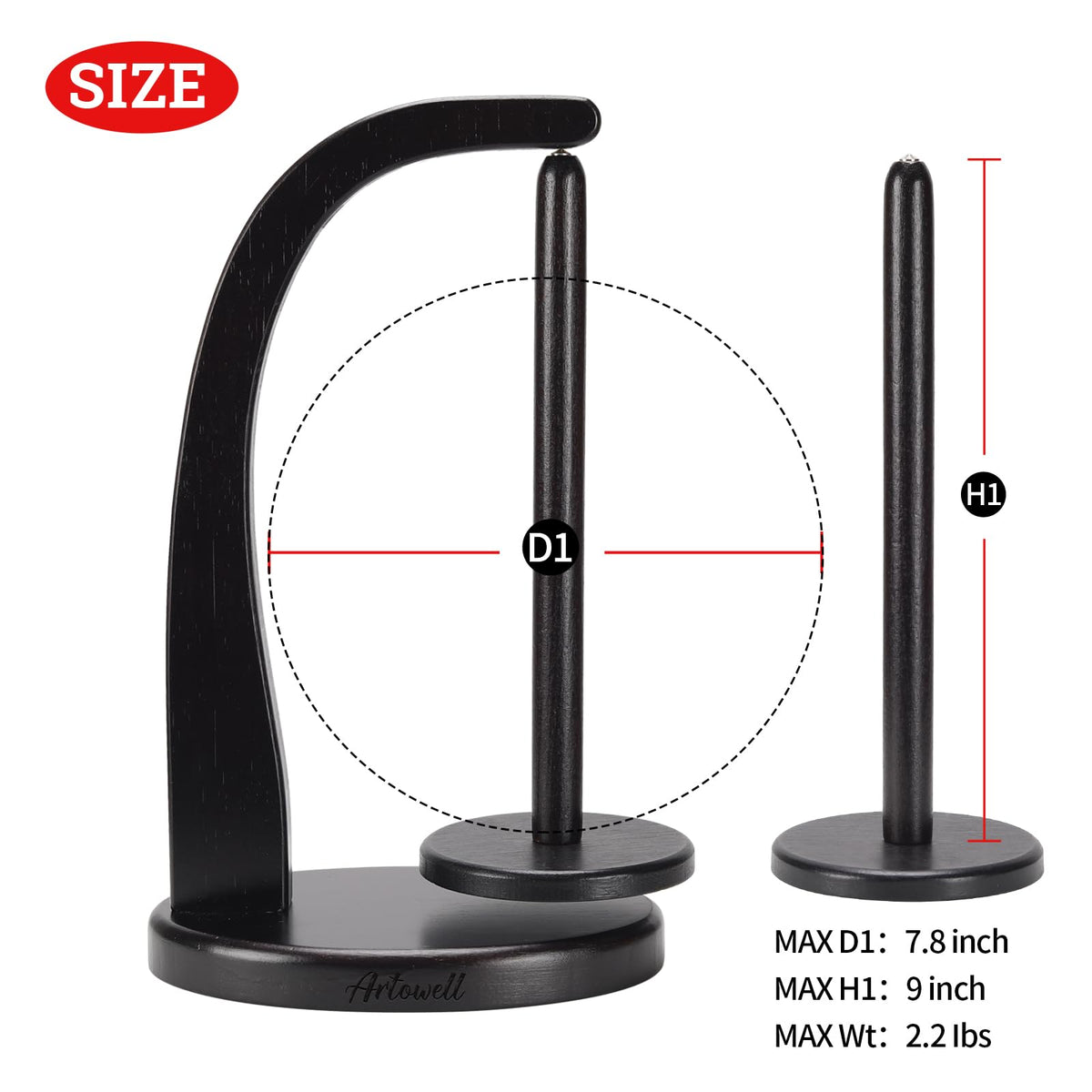 FLYKEY Yarn Holder for Crocheting with Magnetic Yarn Spinner-Black-Enlarged