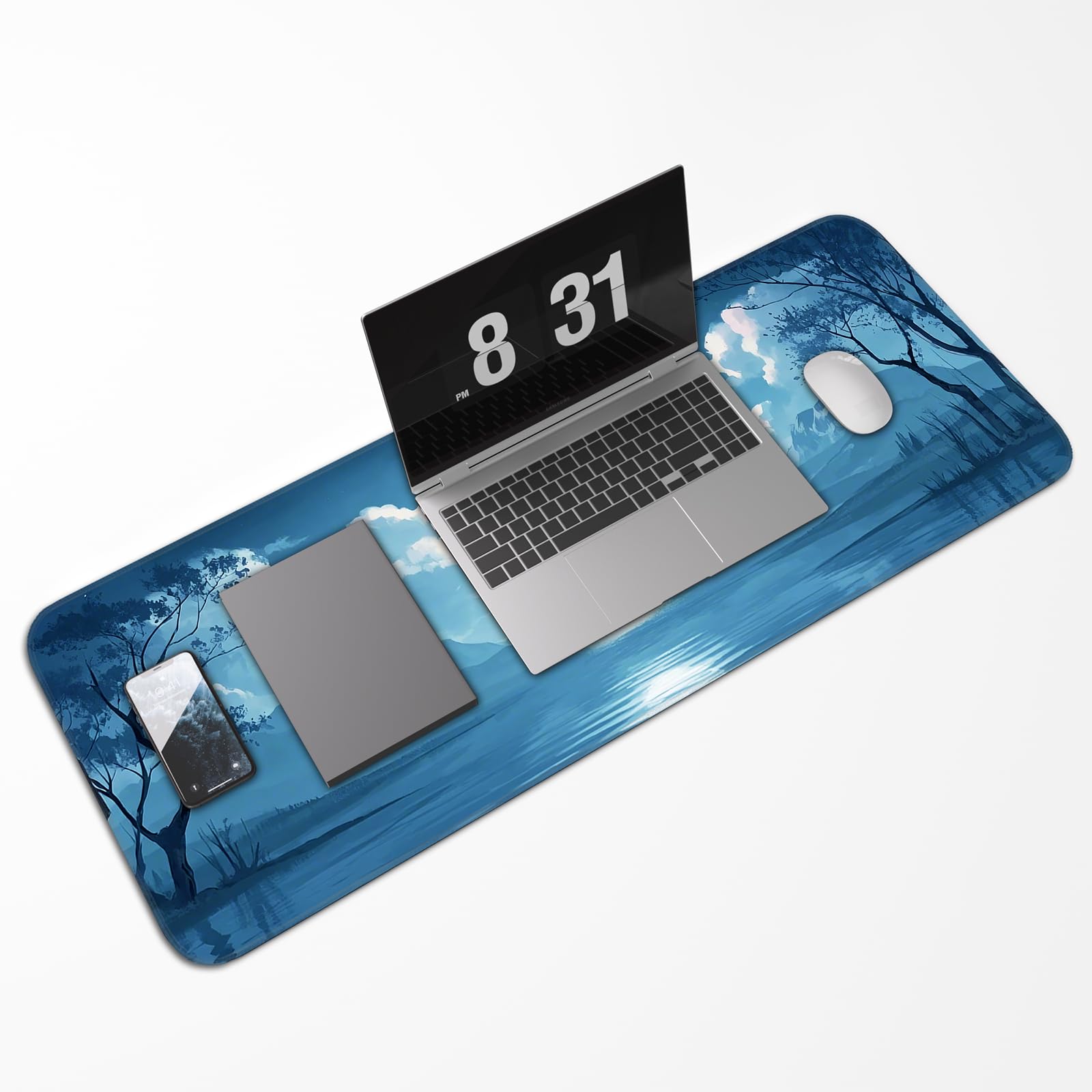 Opiuoezi Mouse Pad, Moon Pattern, Non-Slip Rubber Base Gaming Mouse Pad for Home, Office, Gaming