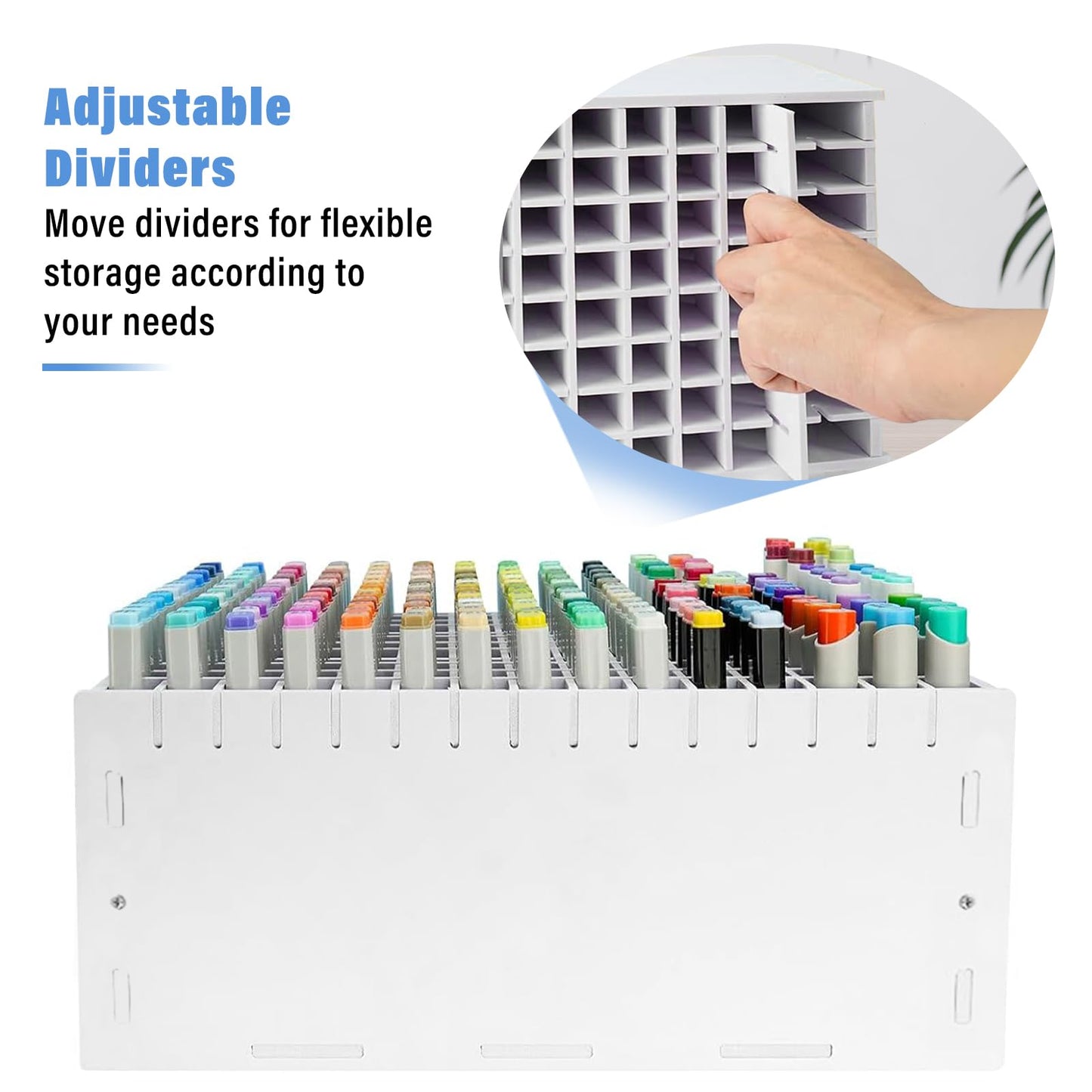 Marker Organizer,180 Slots Marker Holder Organizer with Removable Divider