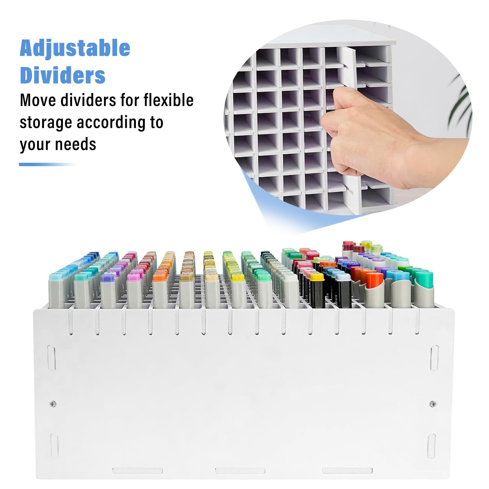 Marker Organizer,180 Slots Marker Holder Organizer with Removable Divider