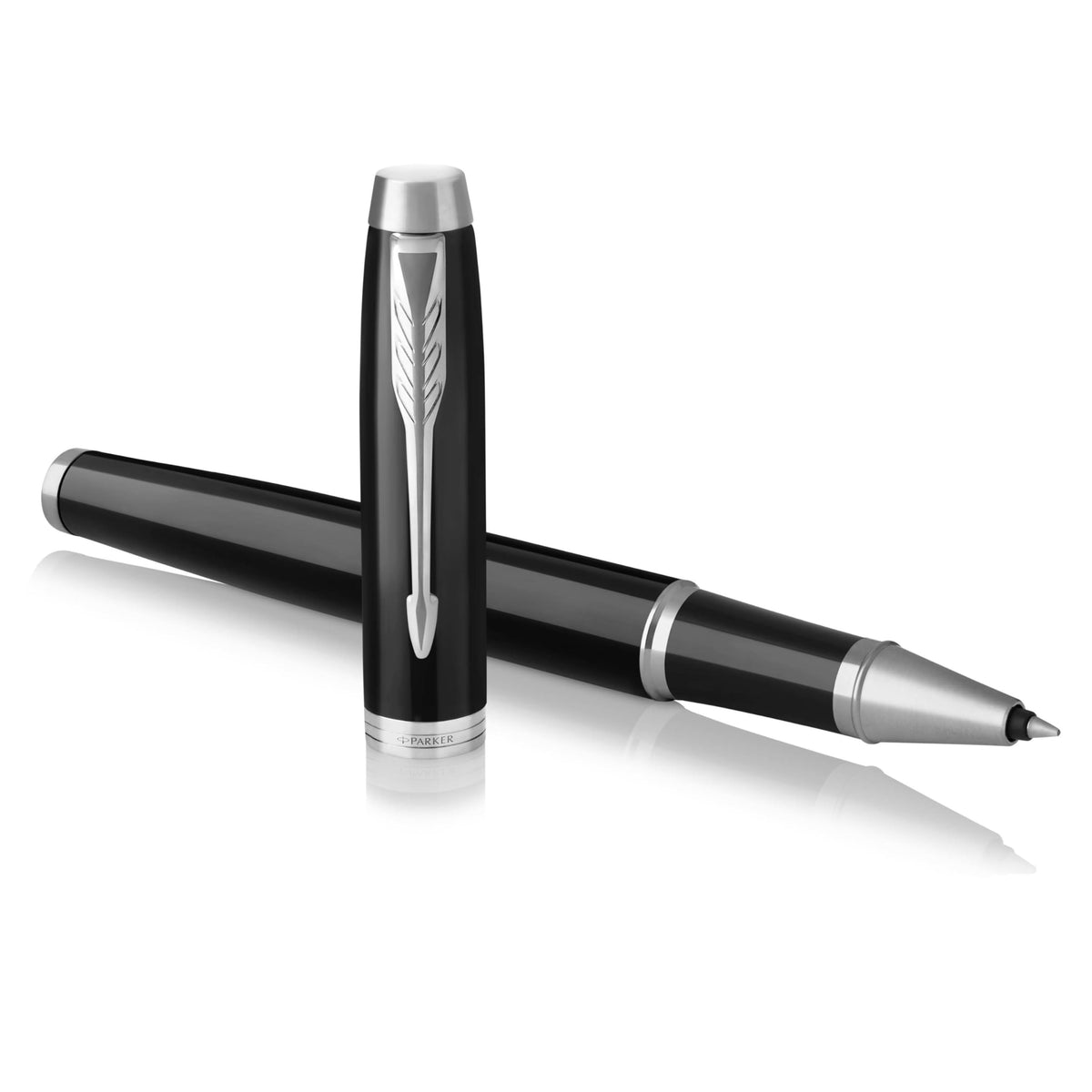 Parker Im Premium Roller Ball Pen, Stick, Fine 0.7 Mm, Black Ink, Black/chrome Barrel