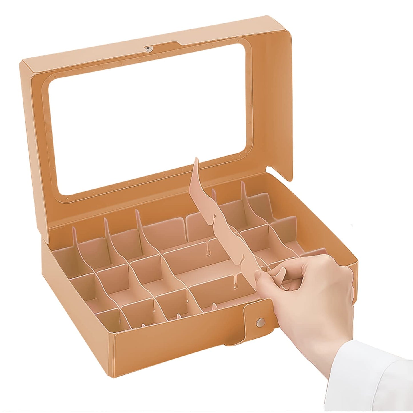 Lihit Lab A698-16 Maste Storage with Dividers, Collection Case, Beige