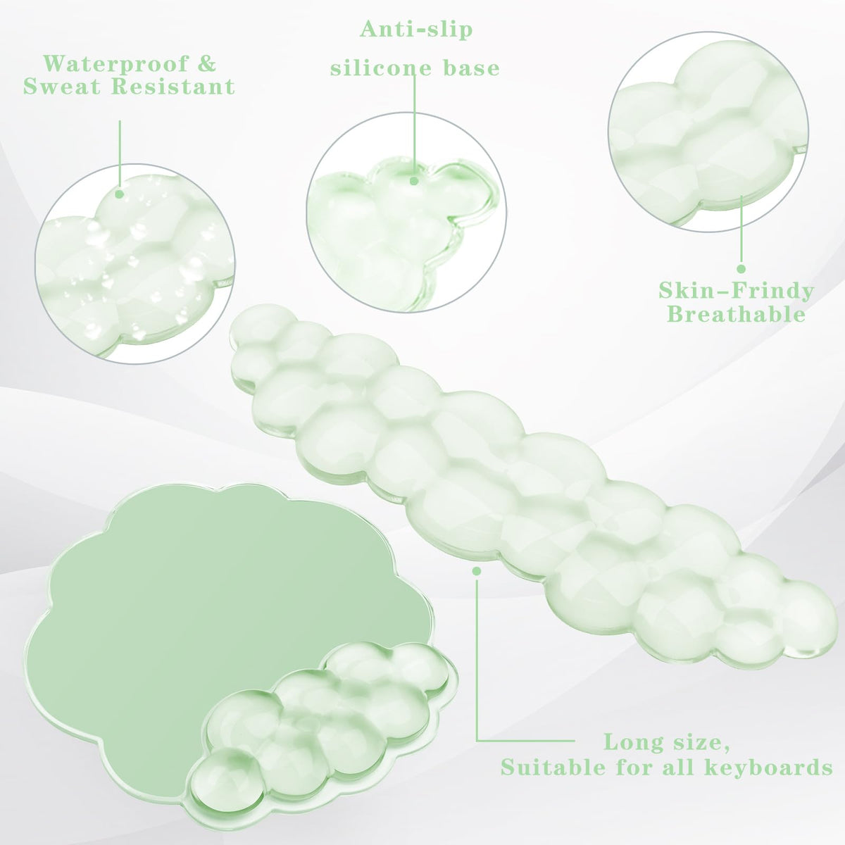 Gel Cloud Keyboard and Mouse Wrist Rest, Cute Wrist Support and Arm Support Rest for Typing Pain