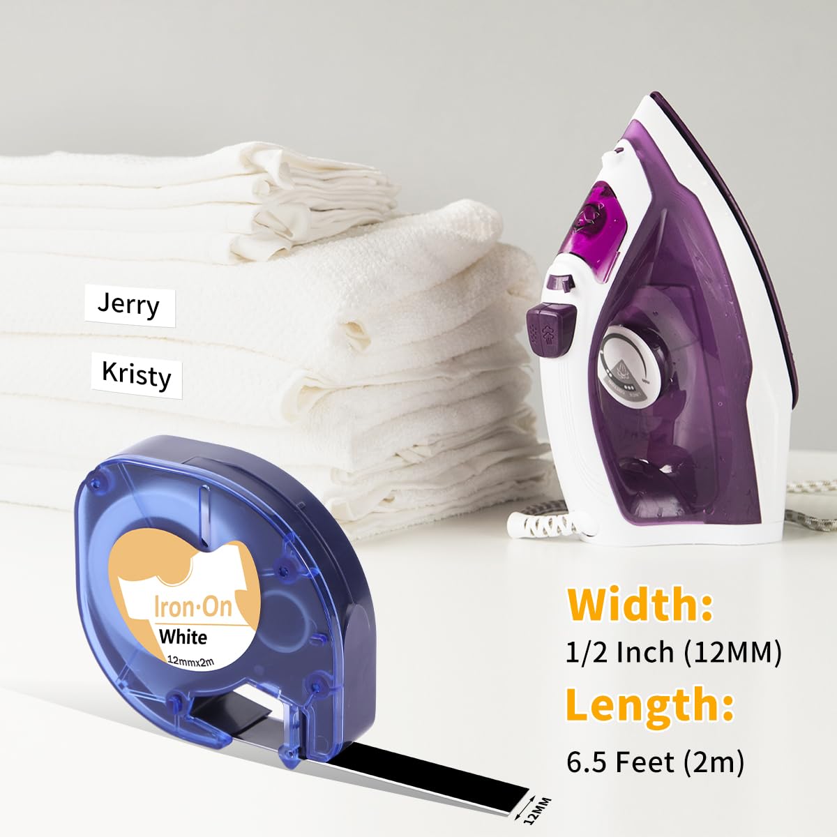 Compatible with Dymo Letratag Iron On Label Tape 18771 for Clothing