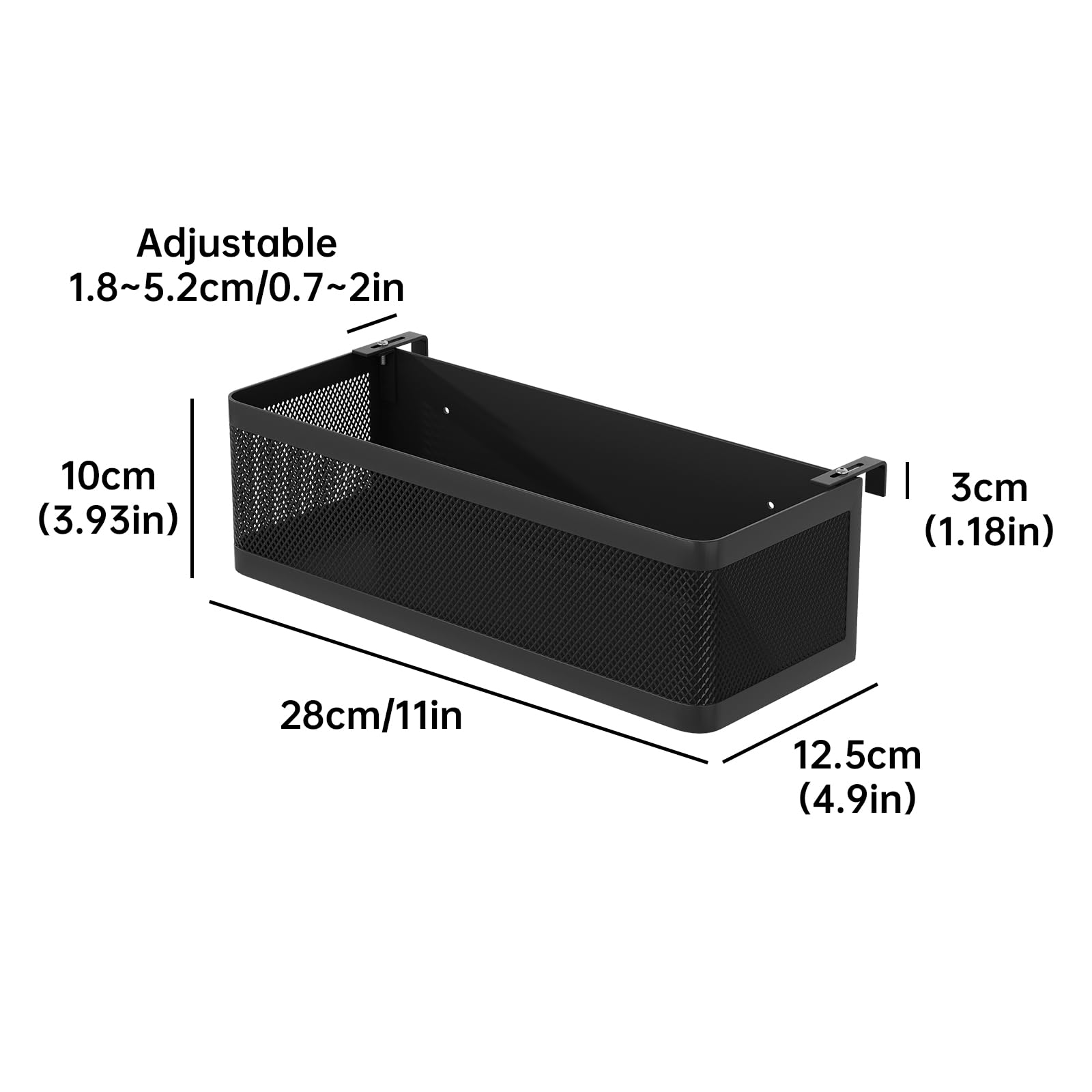 WOCHUANGSI Bedside Caddy Shelf for Bunk Bed, Black, L11in*W4.9in*H3.93in