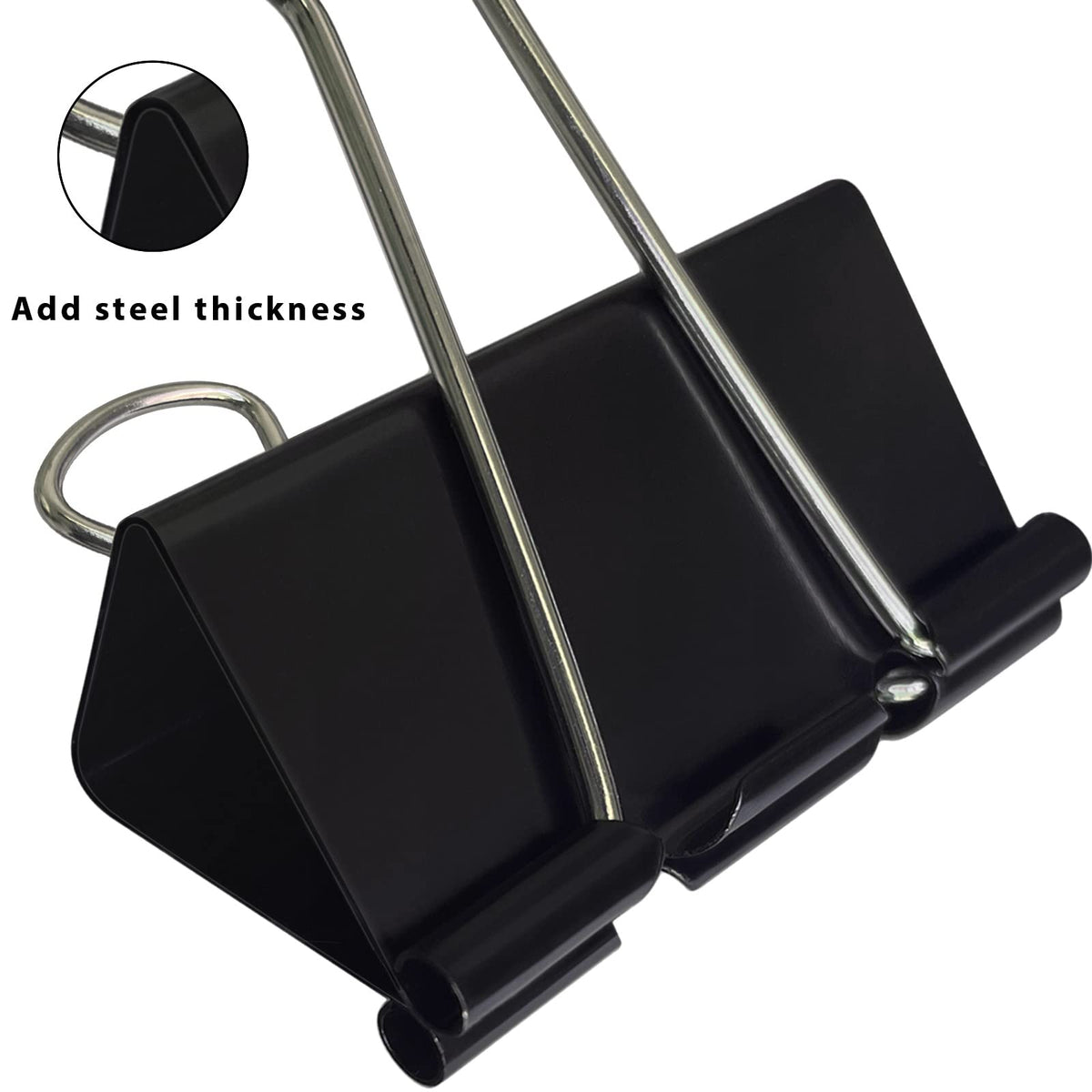 Binder Clips Assorted Sizes Paper Clamps, XLarge, Large, Medium, Small, Mini, 100Count Black Paper