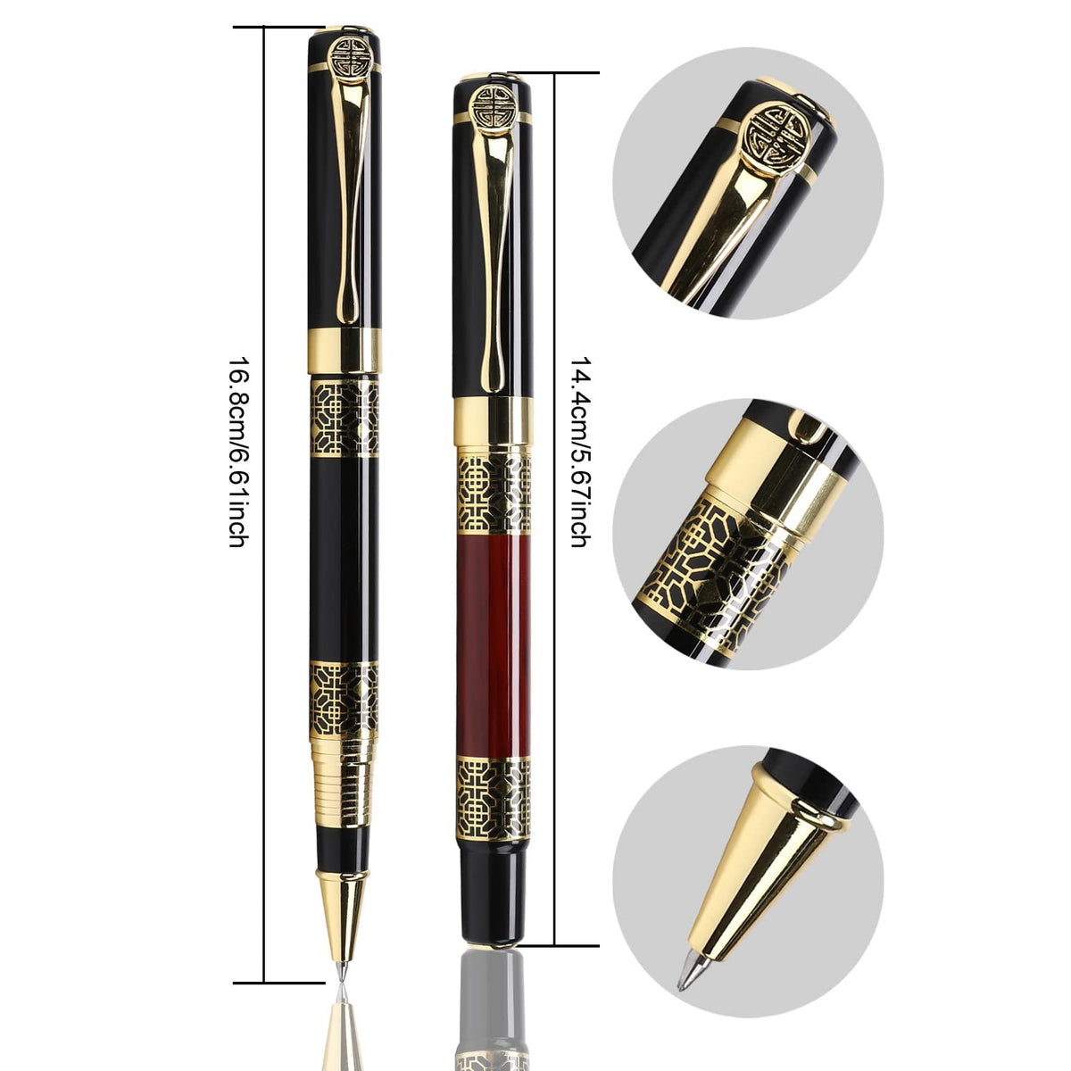 YIVONKA Ballpoint Pen Black Refill,Classical retro style Luxury Pen,Best Ball Pen Gift Set for Men
