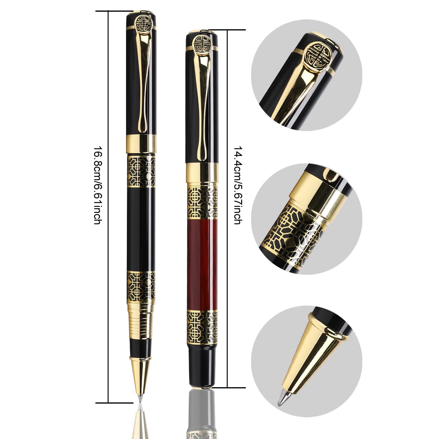 YIVONKA Ballpoint Pen Black Refill,Classical retro style Luxury Pen,Best Ball Pen Gift Set for Men
