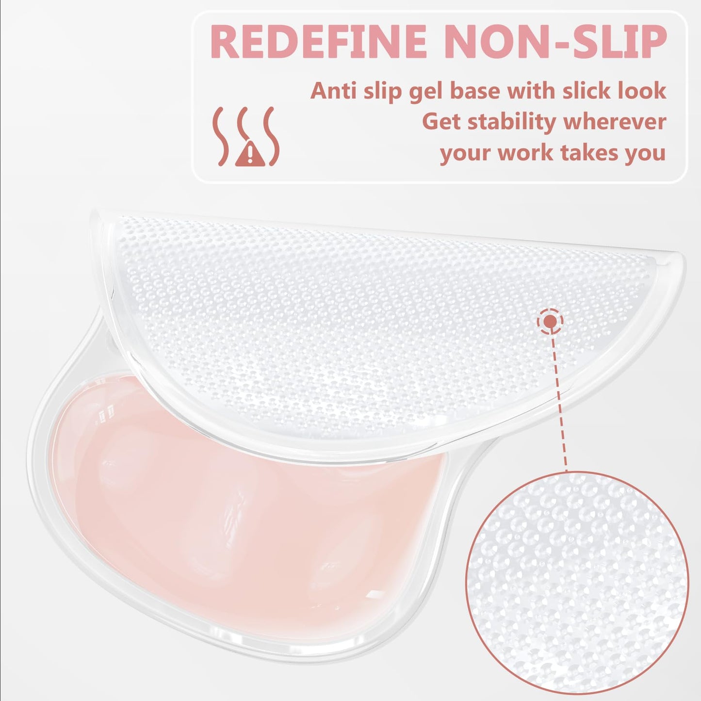 AKIT Ergonomic Mouse Pad with Wrist Rest&Keyboard Wrist Rest Set, Gel, Pink