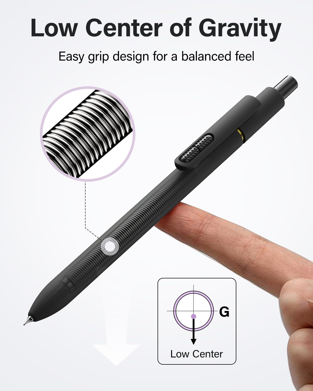 inkipen 16 Pcs Gel Pens Black Ink, Fine Point(0.5mm),with Fidget Clip