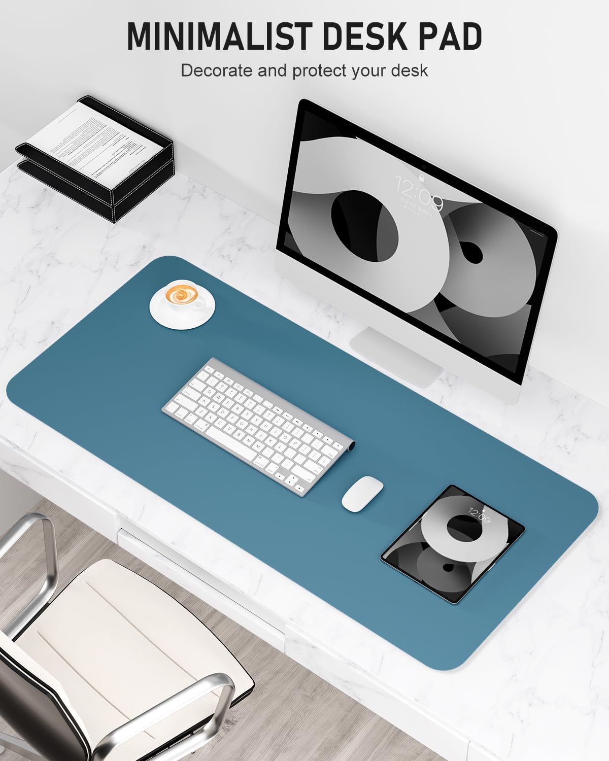 Niniubye Desk Pad, 35.5" x 17" PU Leather Non-Slip Desk Mat Large Mouse Pad for Desktop, Waterproof