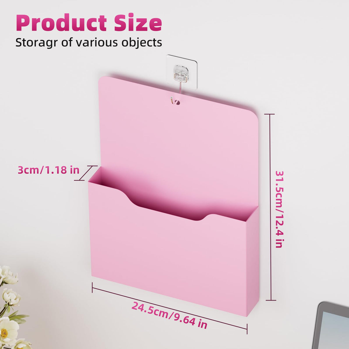Marbrasse Magnetic File Holder - Magnetic Paper Holder, Pocket Organizer Office Supplies Storage
