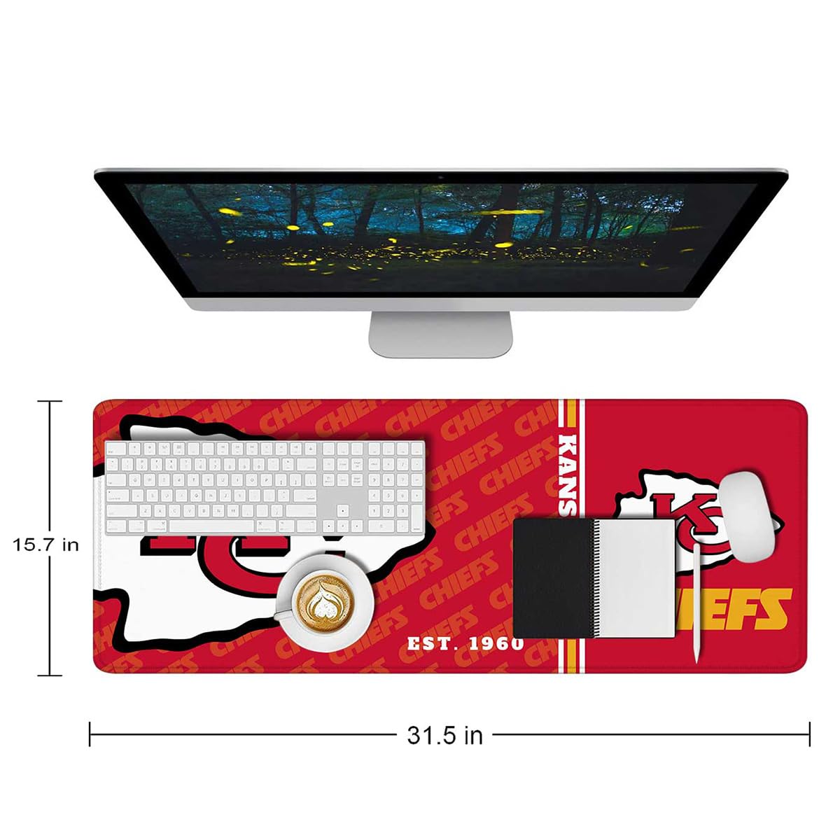 Mouse Pad Extended Large Gaming Desk Pad 31.5 x 11.8 Inch, XL Mousepad Topographic Mouse Pad with