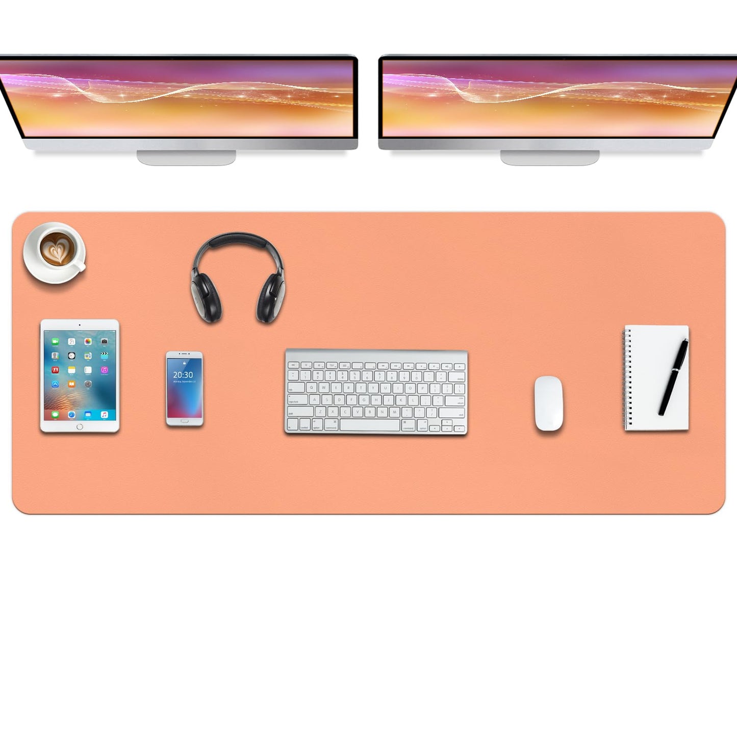 Boutilon Leather Desk Pad Protector,Non-Slip Mouse Pad,Laptop Desk Pad,Office Mouse Mat,Waterproof