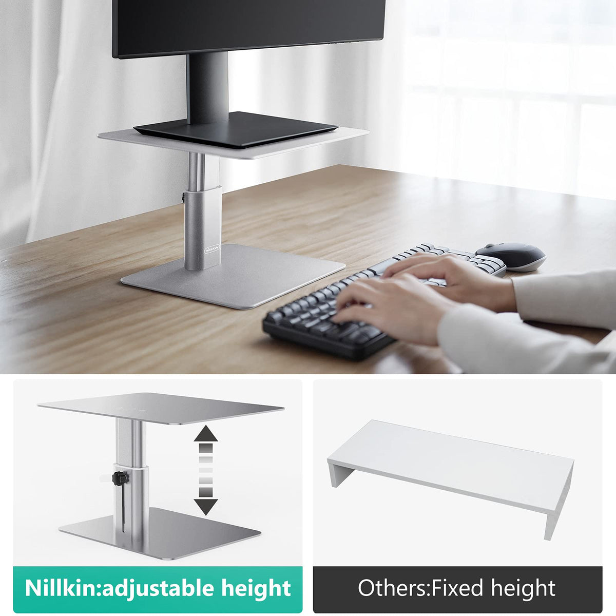 Nillkin Monitor Stand for Desk, Adjustable Height Computer Monitor Stand