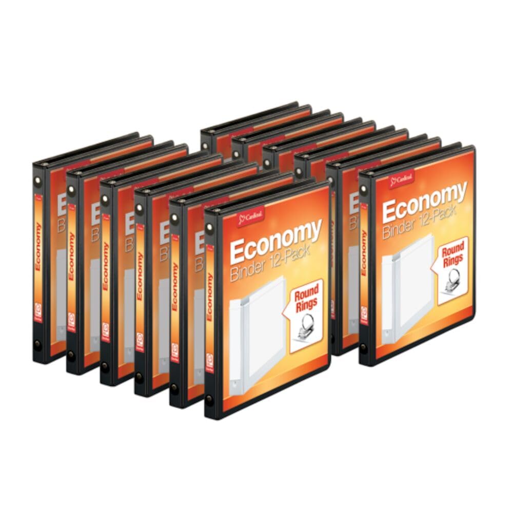 Cardinal Economy 3 Ring Binders, Binders for School and Office, Durable 1/2 inch Round Rings, Holds