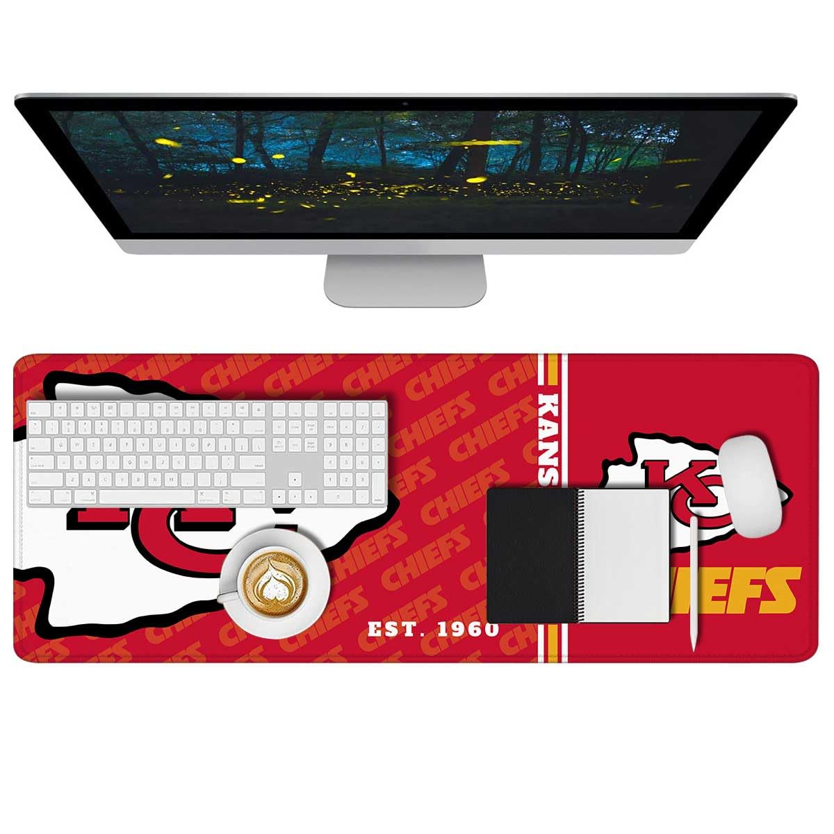 Mouse Pad Extended Large Gaming Desk Pad 31.5 x 11.8 Inch, XL Mousepad Topographic Mouse Pad with