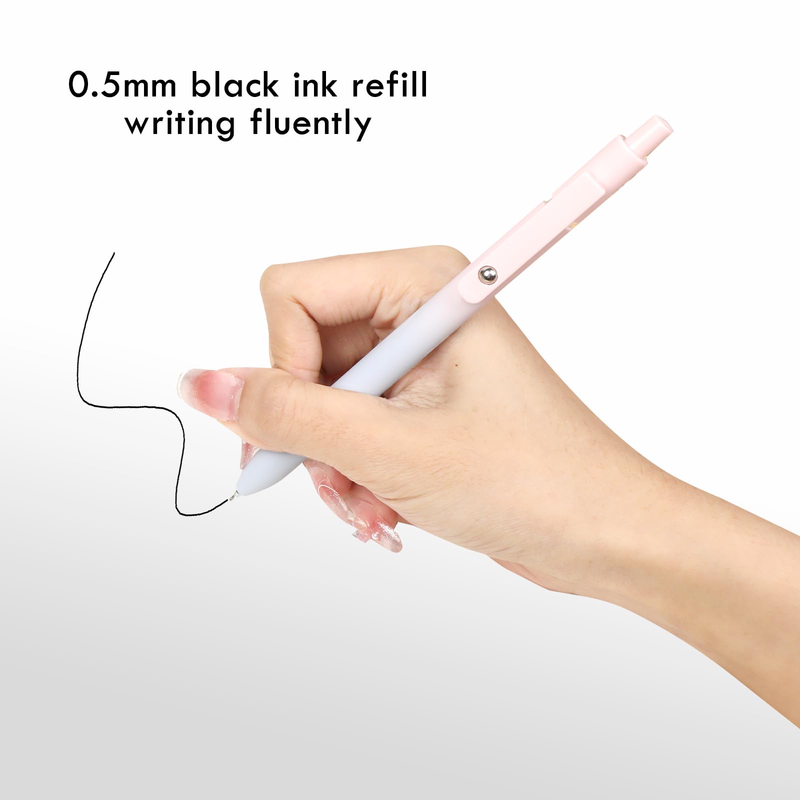 Ddaowanx Gel Pens Set,10 Pcs 0.5mm Retractable Quick Dry Black Ink Pens