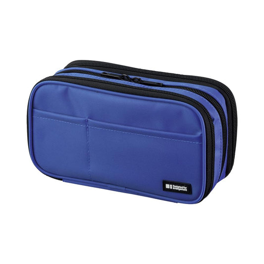 LIHIT LAB Large Capacity Triple Zipper Pencil Case For School Office College, Big Capacity 8
