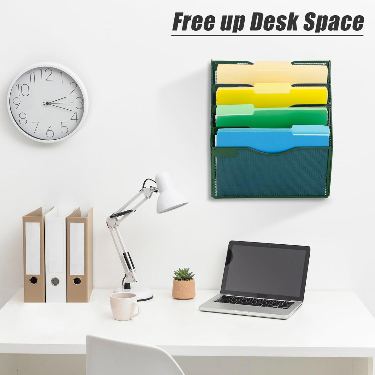 EASEPRES 5 Pocket Mesh Hanging File Organizer, Wall Mounted Mail Paper Document Folder Holder