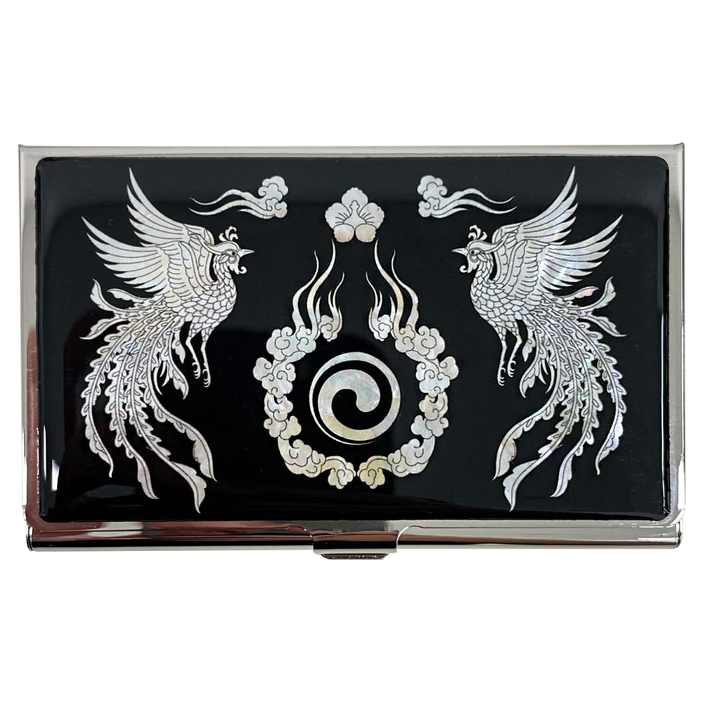 Nacreh Mother of Pearl Business Card Case Credit Id Name Holder Travel Wallet Art Painting Design