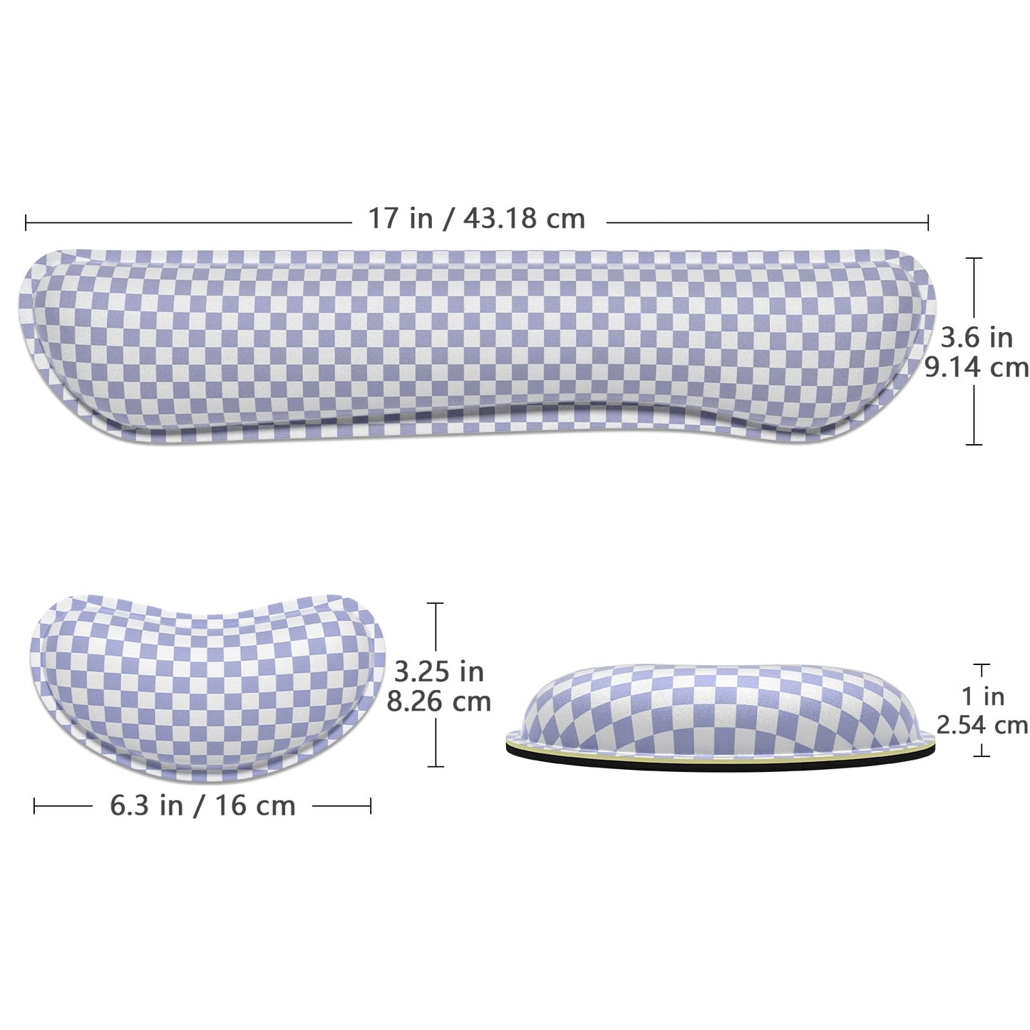 Dapesuom Enlarge Keyboard Wrist Rest Set, Memory Foam, Non-Slip, Lilac Grey