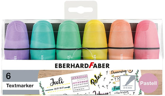 Eberhard Faber Pastel Mini Highlighters - Box, Set of 6
