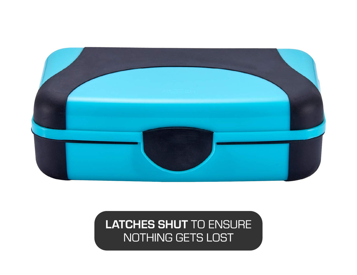 LockerMate by Bostitch Hard Pencil Case, Durable Plastic Pencil Box, Kid-Friendly Colors in Blue &