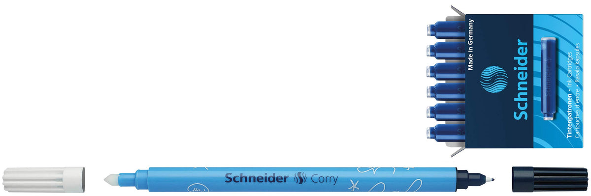 Schneider Ceod Shiny 74869 Writing Set with Fountain Pen, Rollerball Pen, Ink Killer (Right and