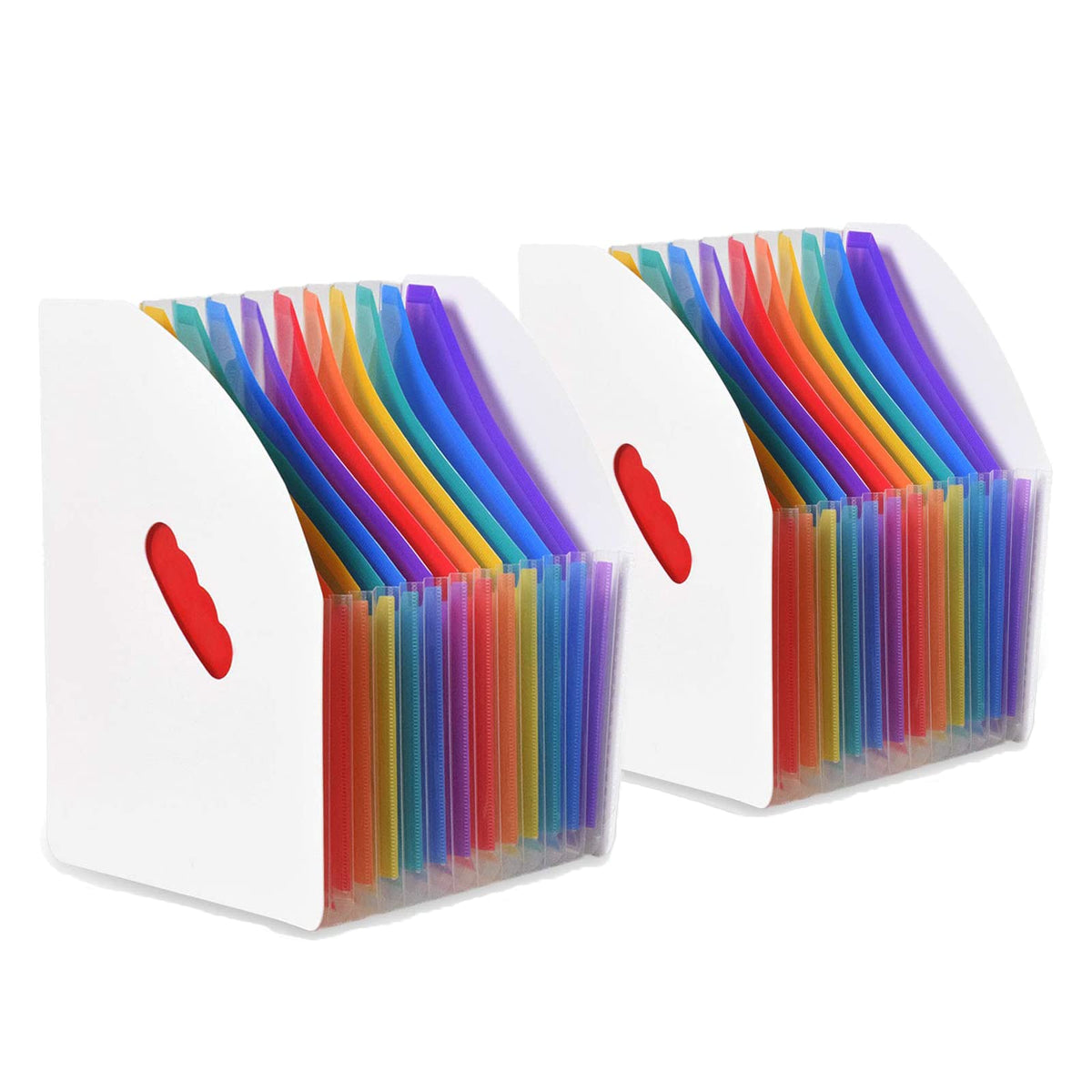 SAYEEC 13 Pockets Vertical Expanding File Folder Plastic Accordion File Organizer Desk Stand