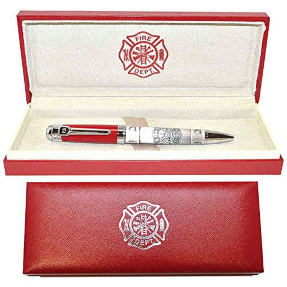 Hattricks Goodimpression HERO'S LEGACY FIREFIGHTER INK PEN – Personalized Red & Pewter Ballpoint