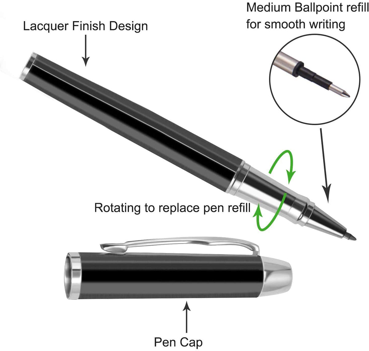 Aolun Personalized Engraved Ballpoint Pen with Name, Text or Logo, Great Birthday, Wedding