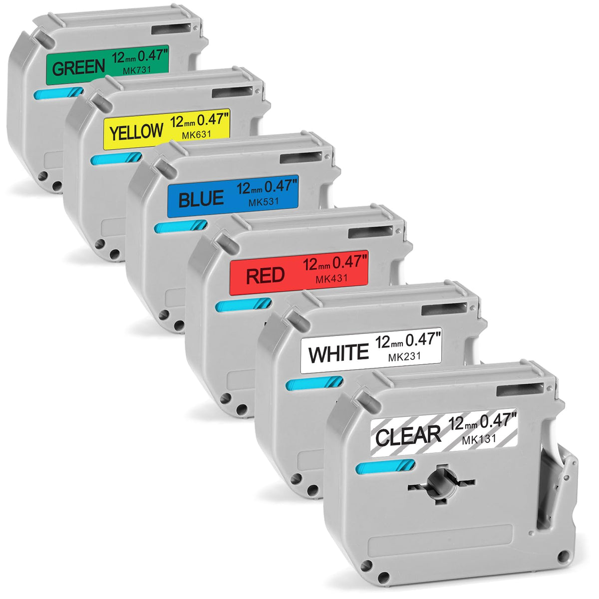 Anycolor Compatible with Brother Ptouch M Tape PTM95 Colored Label Tape