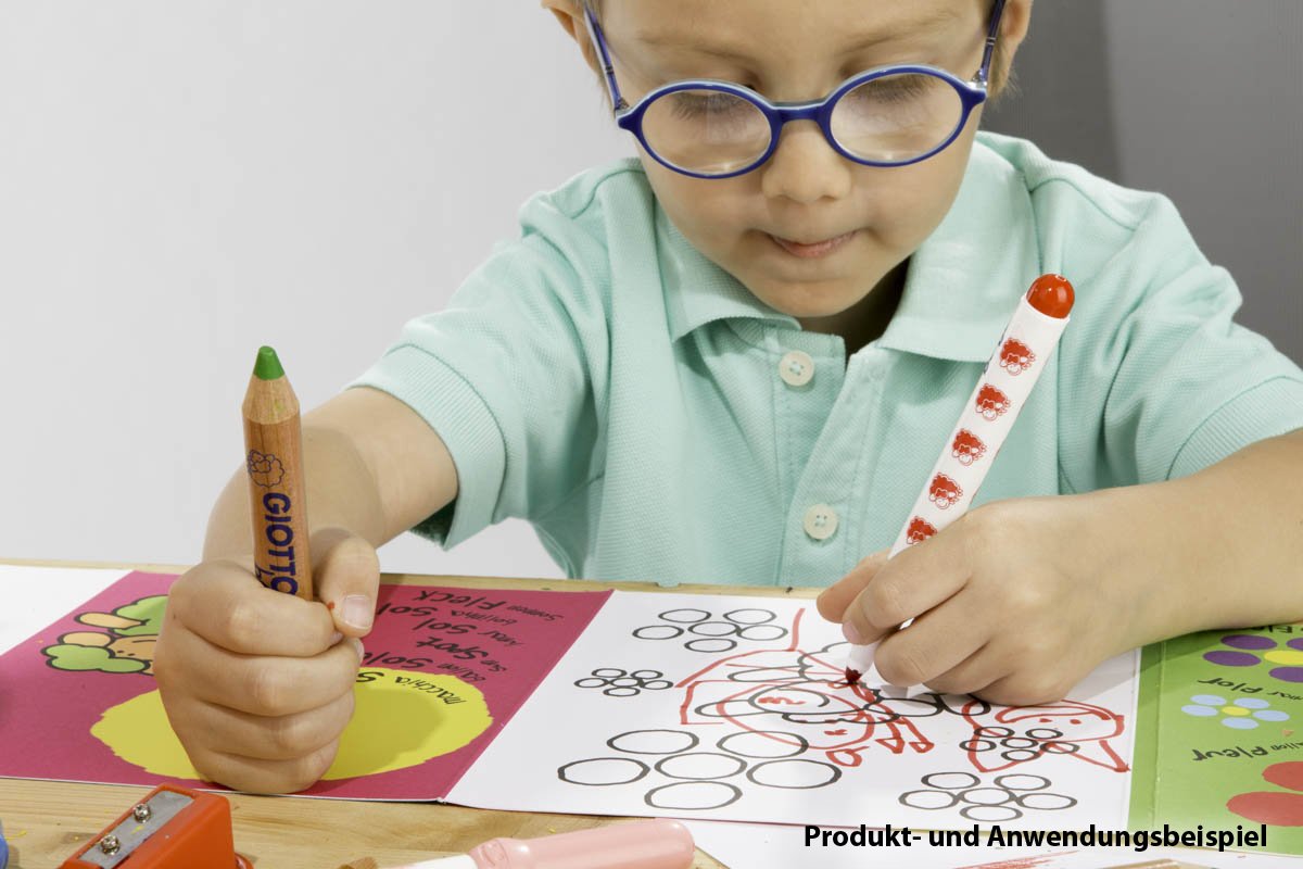 GIOTTO be-bè Super Large Pencil Set of 6 Assorted Colours, Super Washable, Suitable for Ages 2+