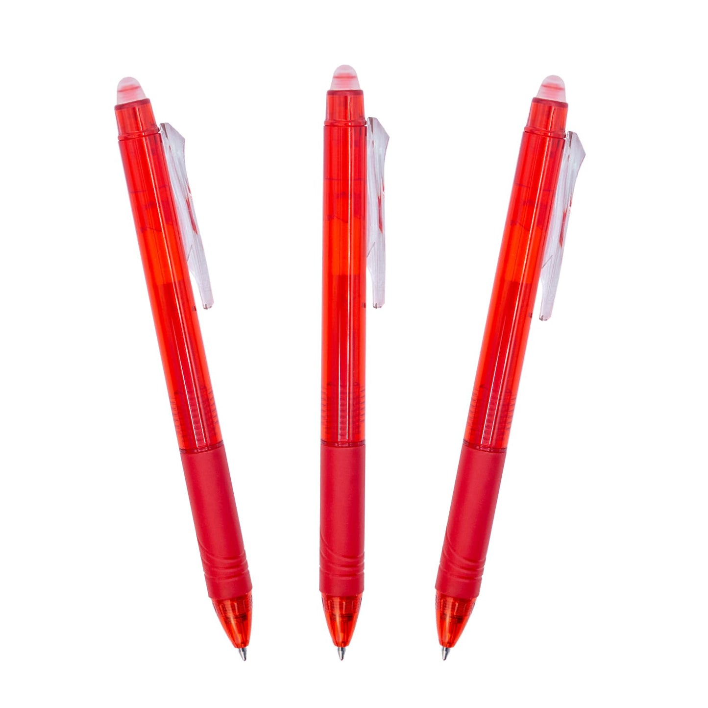RAYLU PAPER® - Erasable Ballpoint Pen Gel Ink Red 1mm Tip and 0.7mm Line Width (3 Red)